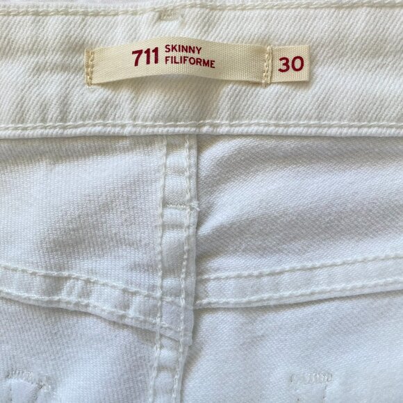 Levi's 711 Skinny White Mid Rise Jeans Sz 30/32 NWT - Picture 8 of 14